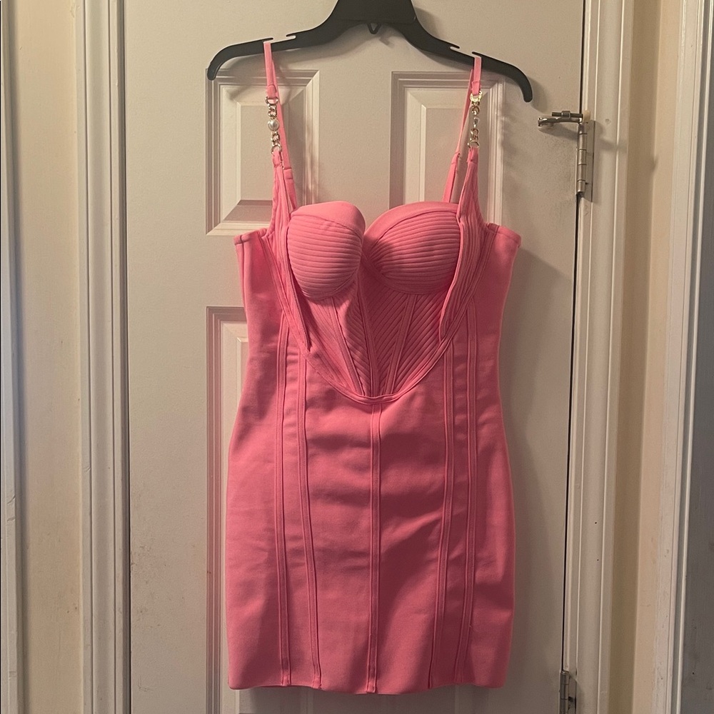 Fashion Nova Pink Destiny Bandage Mini Dress